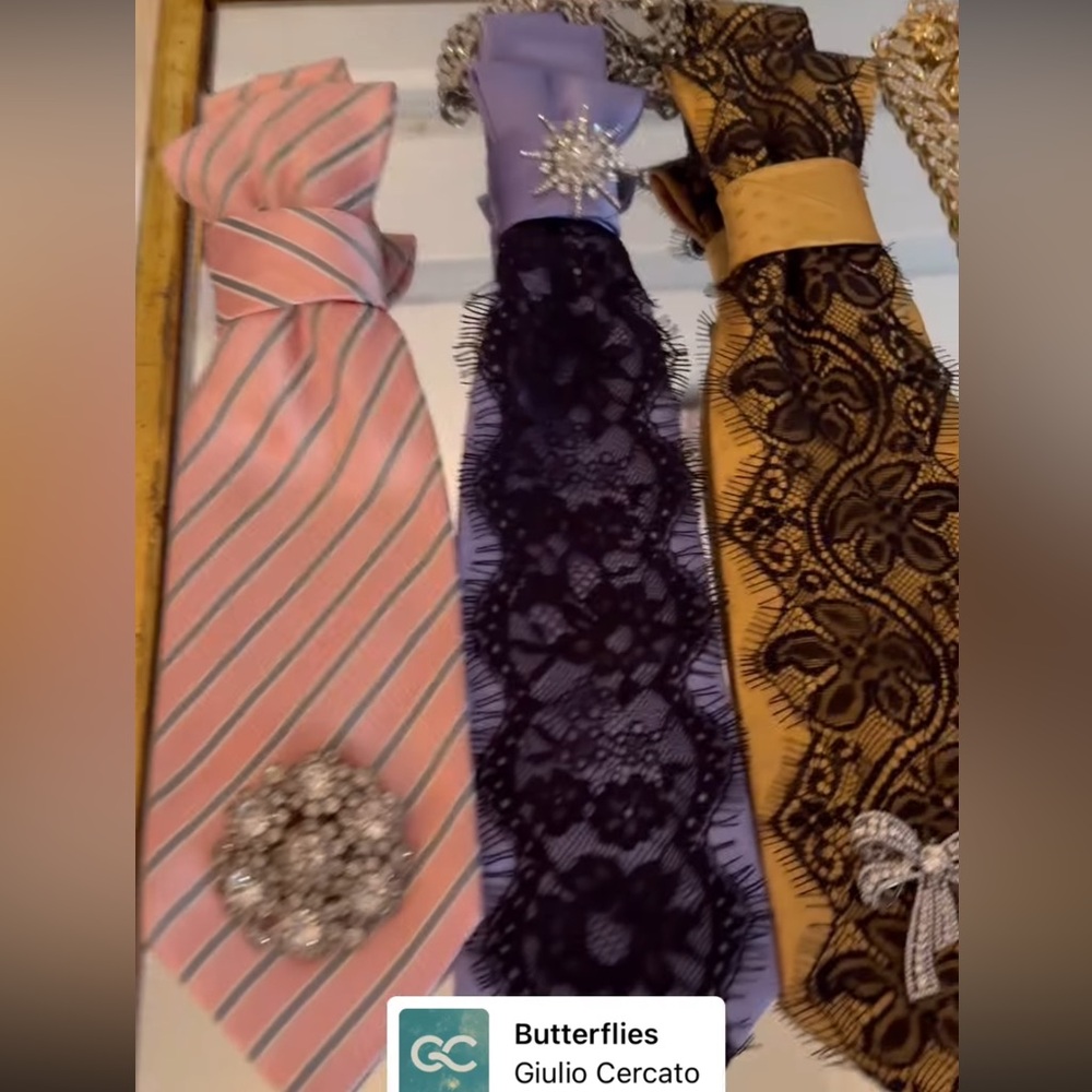 Pink stripped Women's Ties